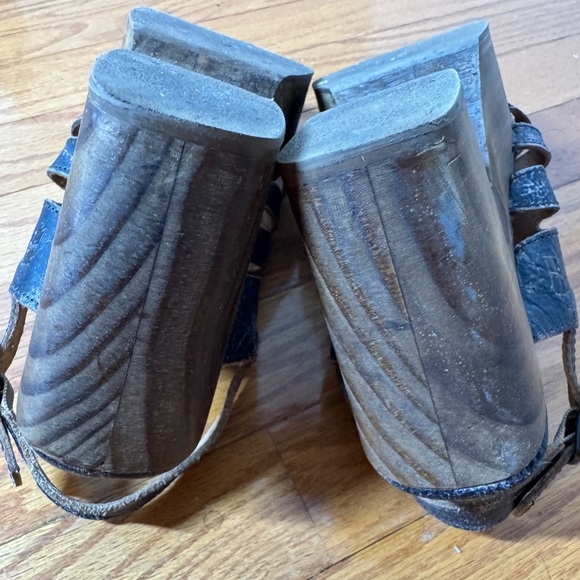 BED|STU Fontella Distressed Black and Brown Platform Sandals 7.5 - Picture 8 of 10